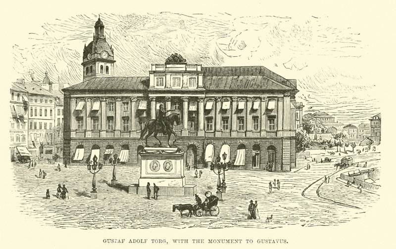 Gustaf Adolf Torg, Gustavus emlékművével alkotó: English School
