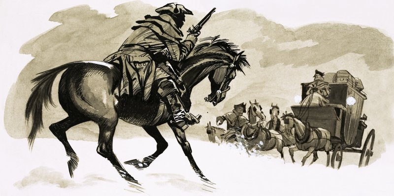 HIghwayman megtámadni készül egy kocsit alkotó: English School