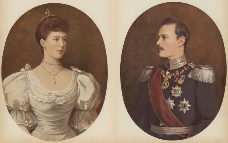 Őfelsége Hessen nagyhercegnője, Őfelsége Hessen nagyhercege (színes litográfia) alkotó: English School