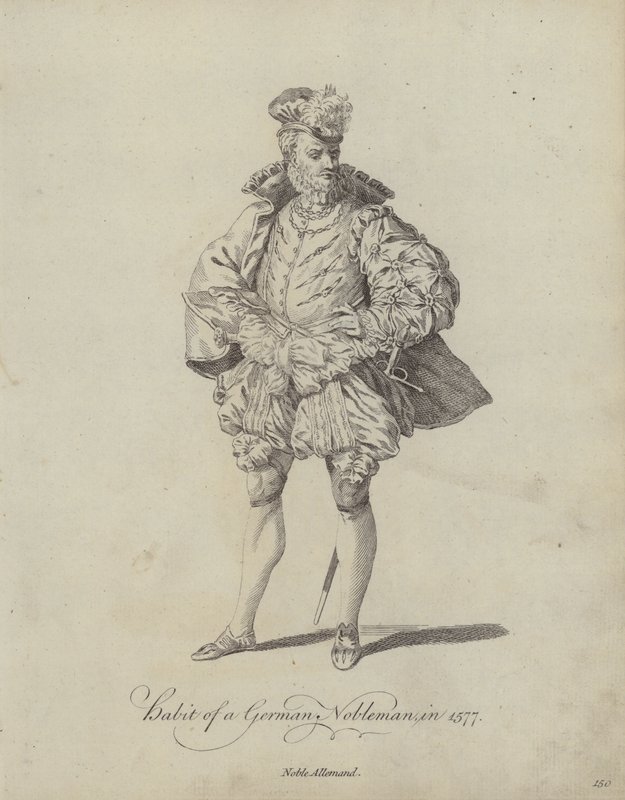 Egy német nemesember szokásai 1577-ben (metszet) alkotó: English School