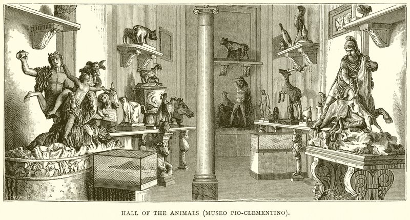 Az állatok csarnoka (Museo Pio-Clementino) alkotó: English School