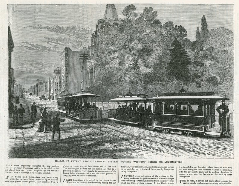 A Hallidies Parent Cable Tramway System lovak és mozdonyok nélkül működött alkotó: English School