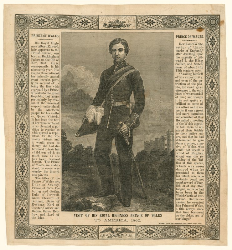Zsebkendő a walesi herceg amerikai utazásának emlékére, 1860 alkotó: English School