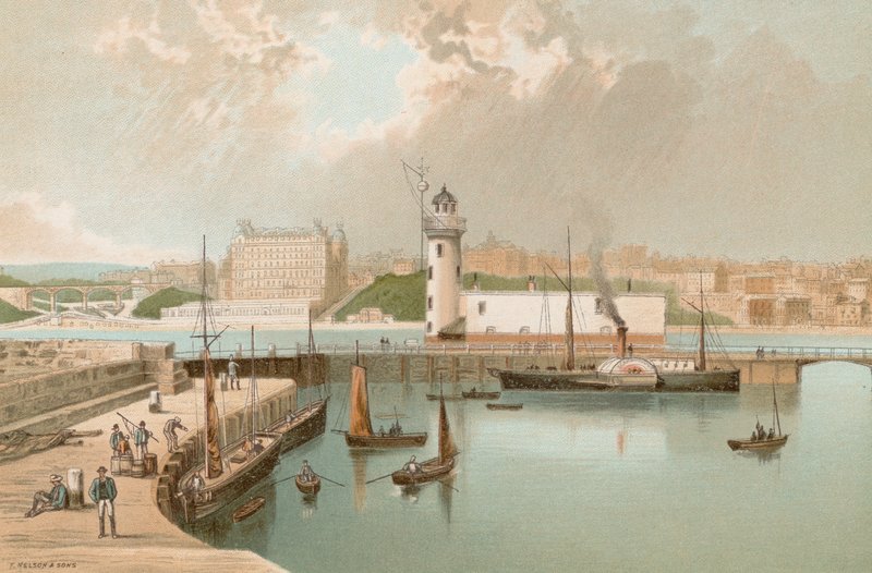 Harbour und Lighthouse – Scarborough alkotó: English School