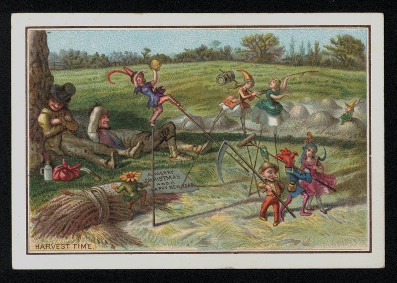 Betakarítás ideje, karácsonyi üdvözlőlap. (chromolitho) alkotó: English School