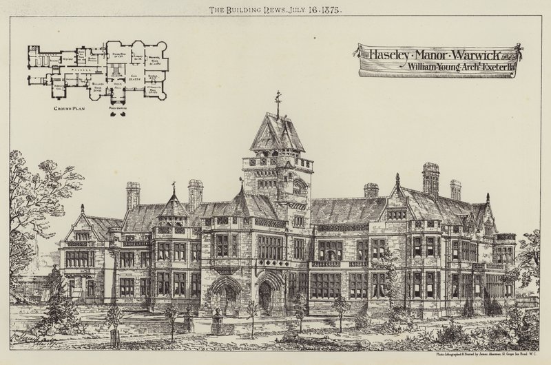 Haseley Manor, Warwick (metszet) alkotó: English School