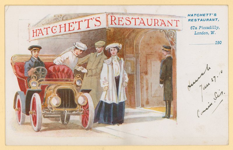 Hatchetts étterem, 67a Piccadilly, London alkotó: English School