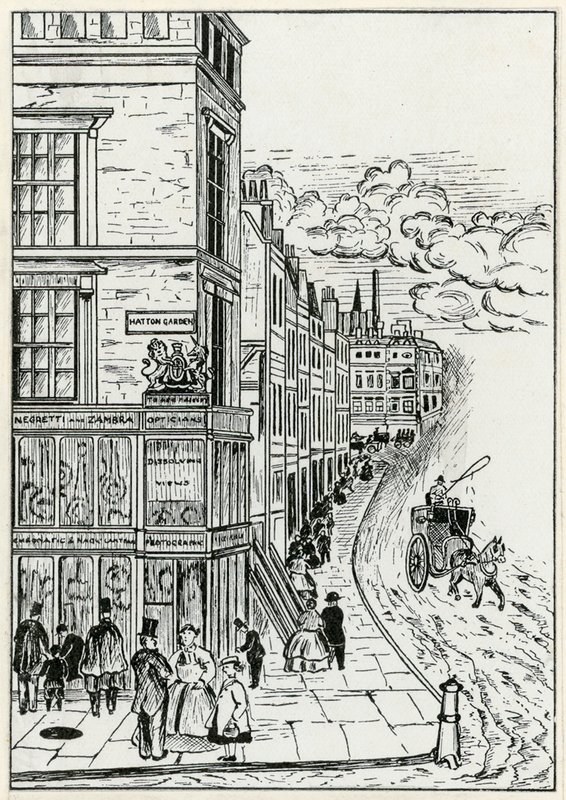 Hatton Garden és Holborn, 1866 alkotó: English School