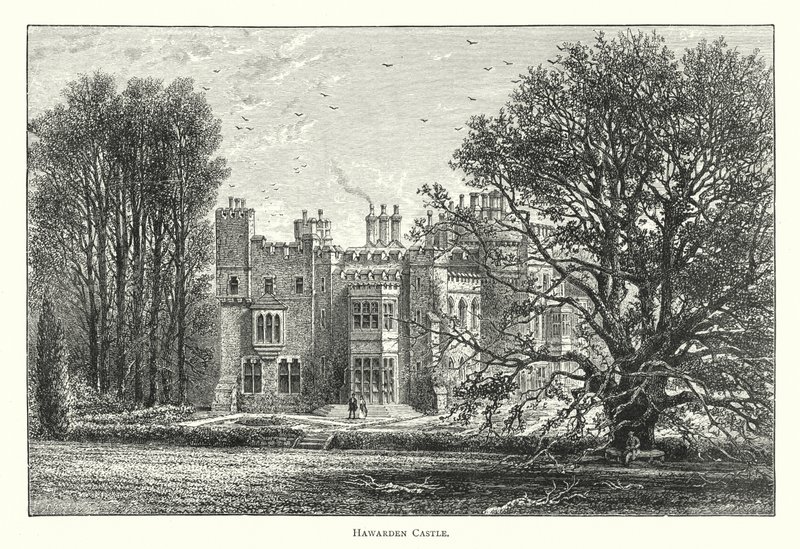Hawarden kastély (metszet) alkotó: English School