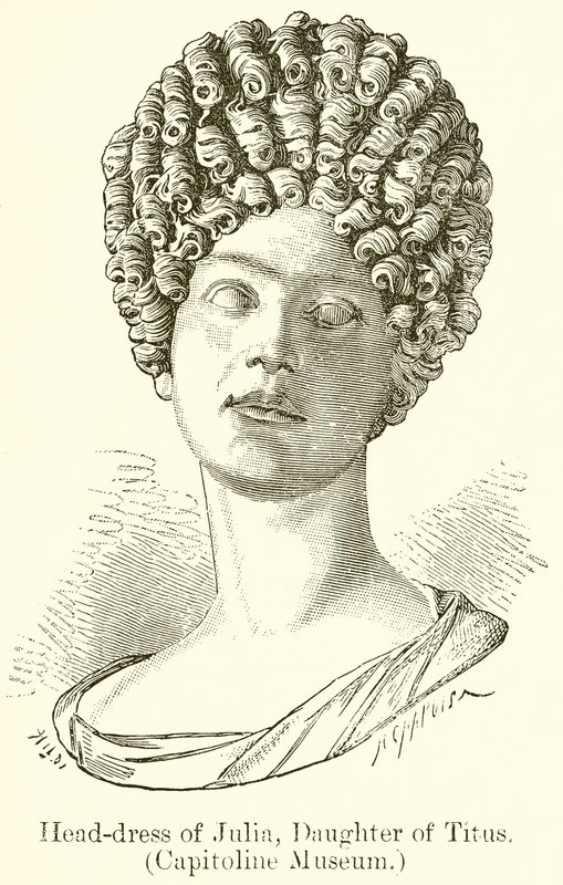 Júlia, Titusz lányának fejruhája. (Capitolium Múzeum) alkotó: English School