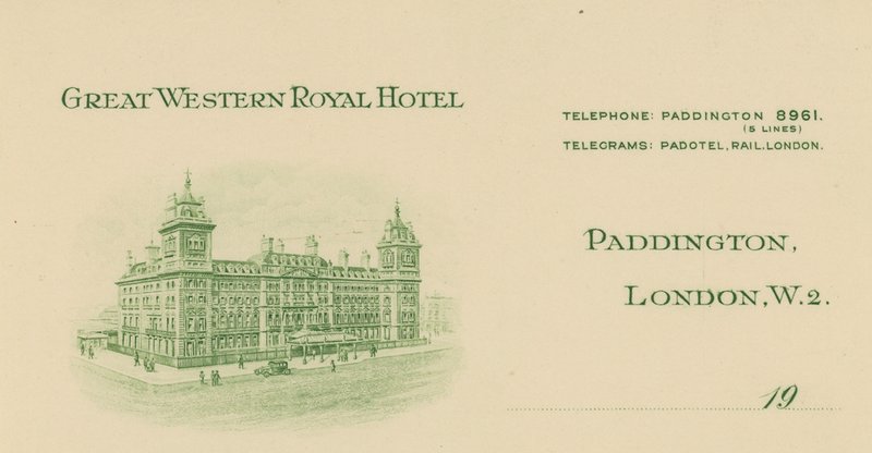 Fejes jegyzetpapír a Great Western Royal Hotelből alkotó: English School