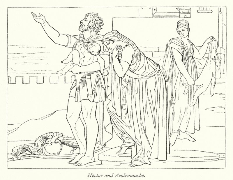 Hector és Andromache (litho) alkotó: English School