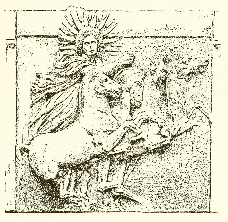 Helios a szekerén alkotó: English School