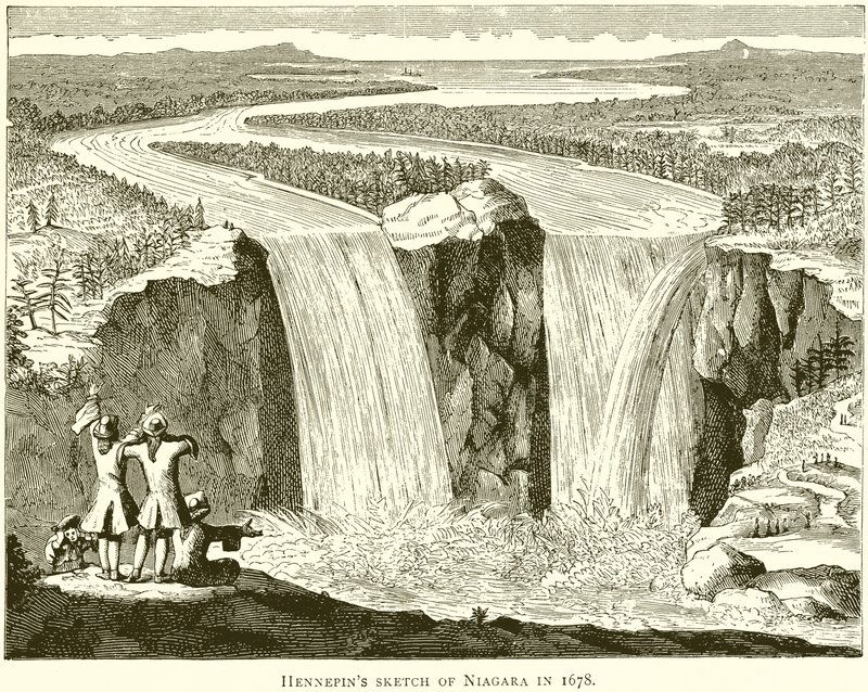 Hennepins Niagara vázlata 1678-ban alkotó: English School