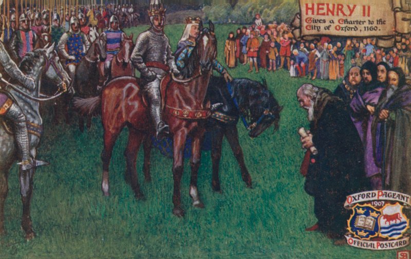 II. Henrik oklevelet ad Oxford városának, 1160 alkotó: English School