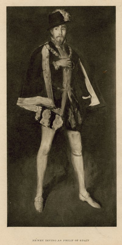 Henry Irving, színész, Spanyolország Fülöp szerepében alkotó: English School