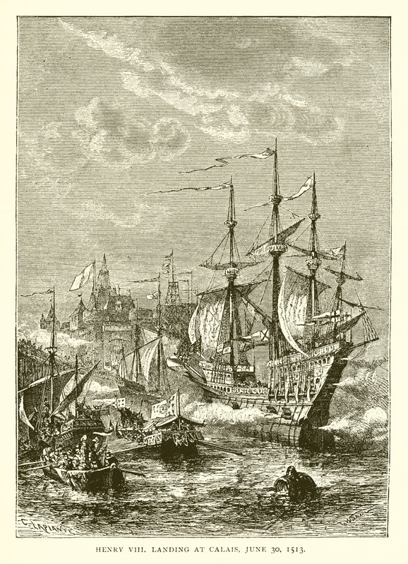 VIII. Henrik partraszállás Calais-ban, 1513. június 30 alkotó: English School