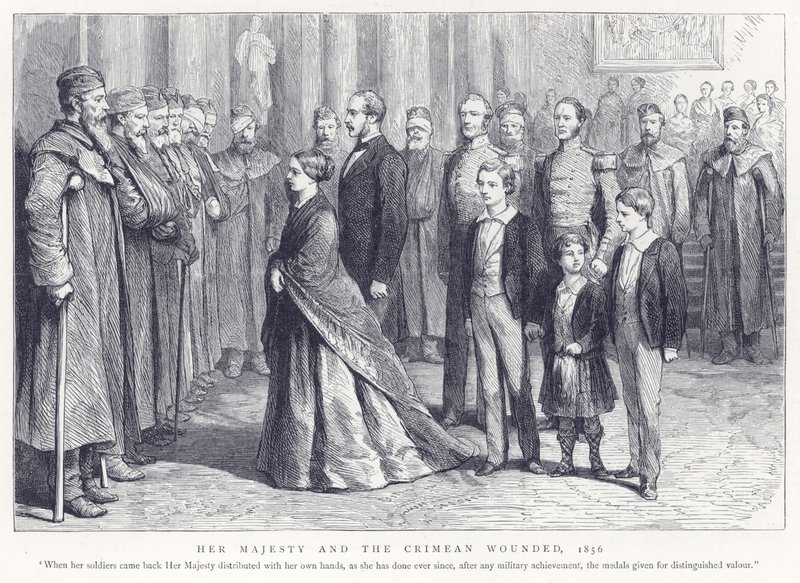 Őfelsége és a krími sebesültek, 1856 alkotó: English School