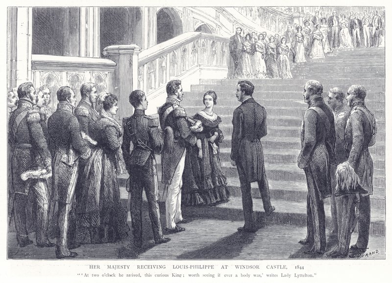 Őfelsége Louis-Philippe fogadása a windsori kastélyban, 1844 alkotó: English School