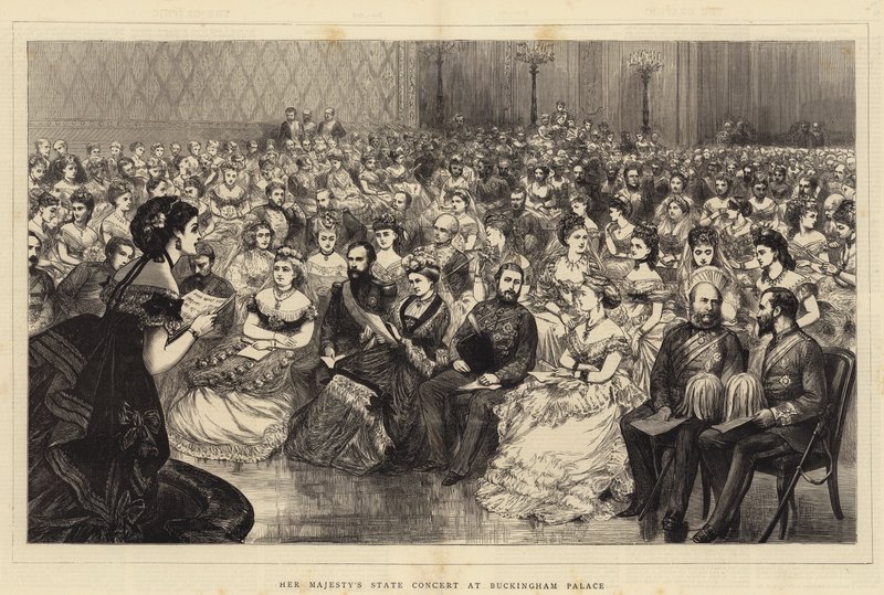Őfelsége állami koncertje a Buckingham-palotában (metszet) alkotó: English School