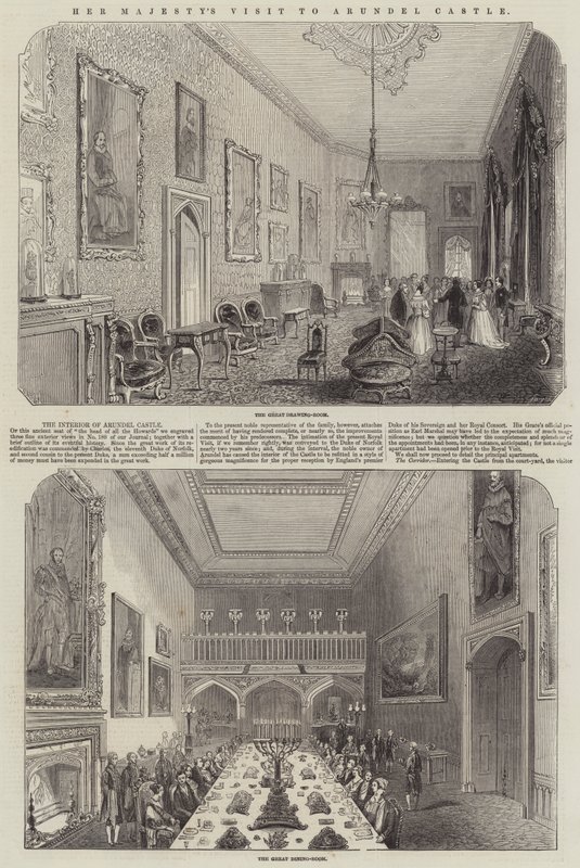 Őfelsége látogatása az Arundel kastélyban (metszet) alkotó: English School