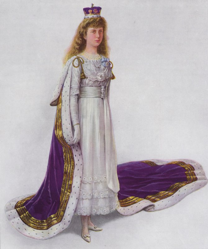 Ő Királyi Fensége Mária hercegnő koronázási köntösben alkotó: English School