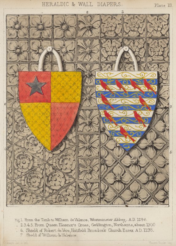 Heraldikai és fali pelenkák (színes litho) alkotó: English School