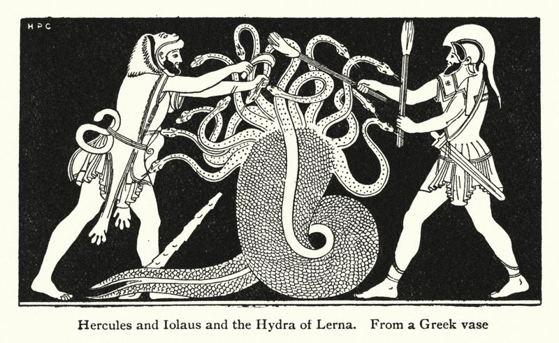 Herkules és Iolaus és a lernai hidra (tagok) alkotó: English School