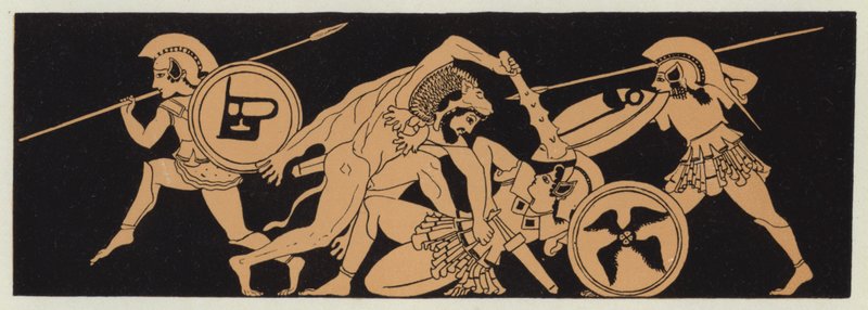 Hercules elveszi Penthesilea, az amazonok királynőjének övét (színes litográfia) alkotó: English School