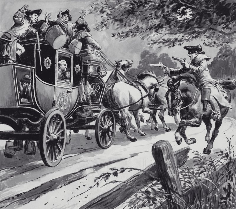 Highwayman (gouache papíron) alkotó: English School