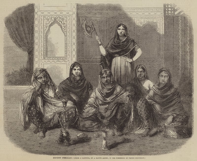 Hindu nőstények (metszet) alkotó: English School