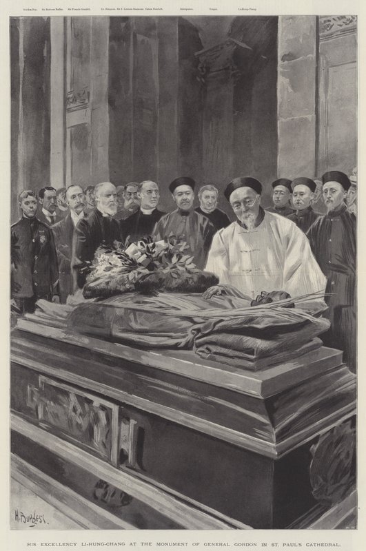 Őexcellenciája Li-Hung-Chang Gordon tábornok emlékművénél a Szent Pál-székesegyházban (litho) alkotó: English School
