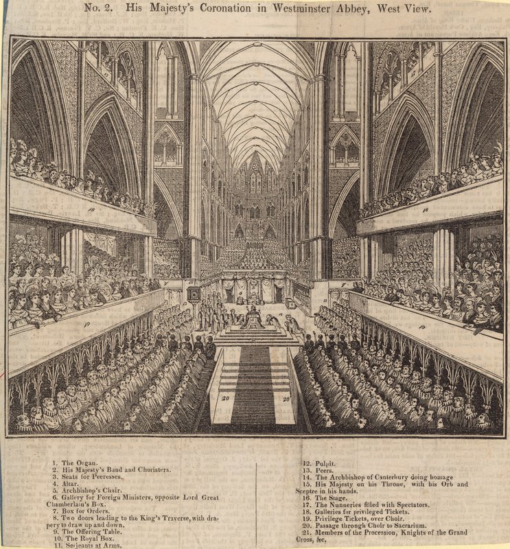 Őfelsége koronázása a Westminster Abbeyben, West View alkotó: English School