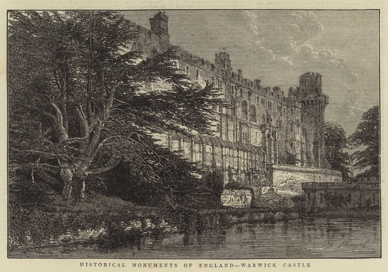 Anglia történelmi emlékei, Warwick kastély (metszet) alkotó: English School