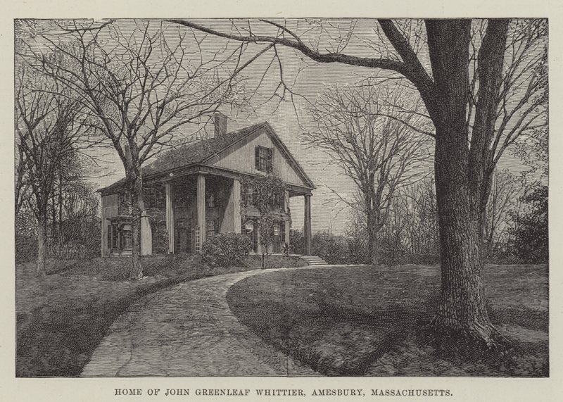 John Greenleaf Whittier otthona, Amesbury, Massachusetts (metszet) alkotó: English School