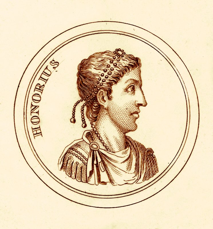 Honorius, illusztráció a The Universal Historical Dictionary-ből, George Crabbtól, 1825-ben (digitálisan javított kép) alkotó: English School