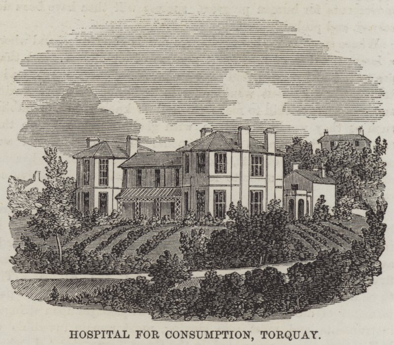 Fogyasztókórház, Torquay (metszet) alkotó: English School