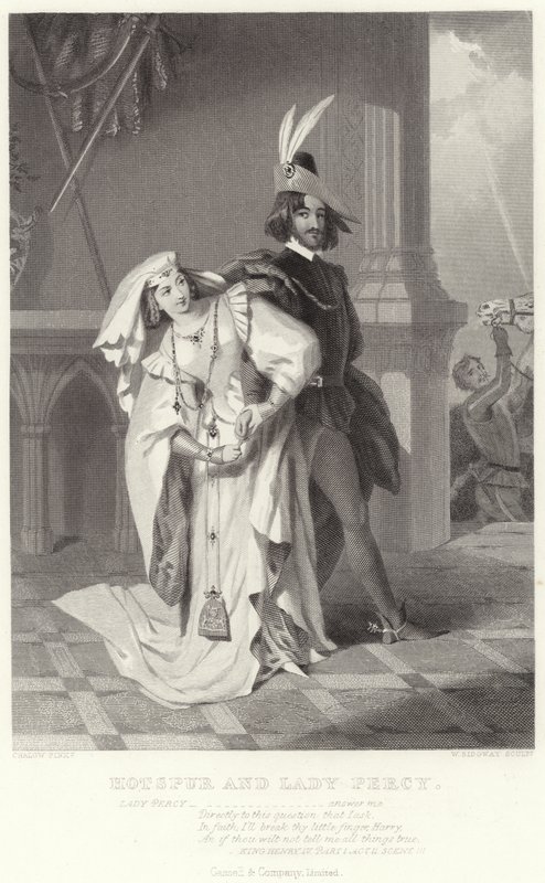Hotspur és Lady Percy, IV. Henrik király, I. rész, II. felvonás, III. jelenet alkotó: English School