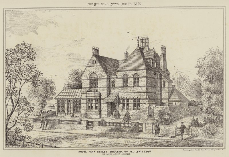 House Park Street Bridgend, W J Lewis Esquire számára (metszet) alkotó: English School