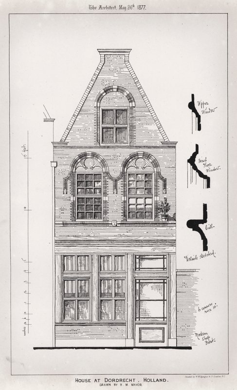 Ház Dordrechtben, Hollandia (metszet) alkotó: English School