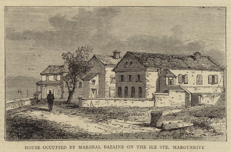 Bazaine marsall által lakott ház az Ile Sainte Marguerite-en (metszet) alkotó: English School