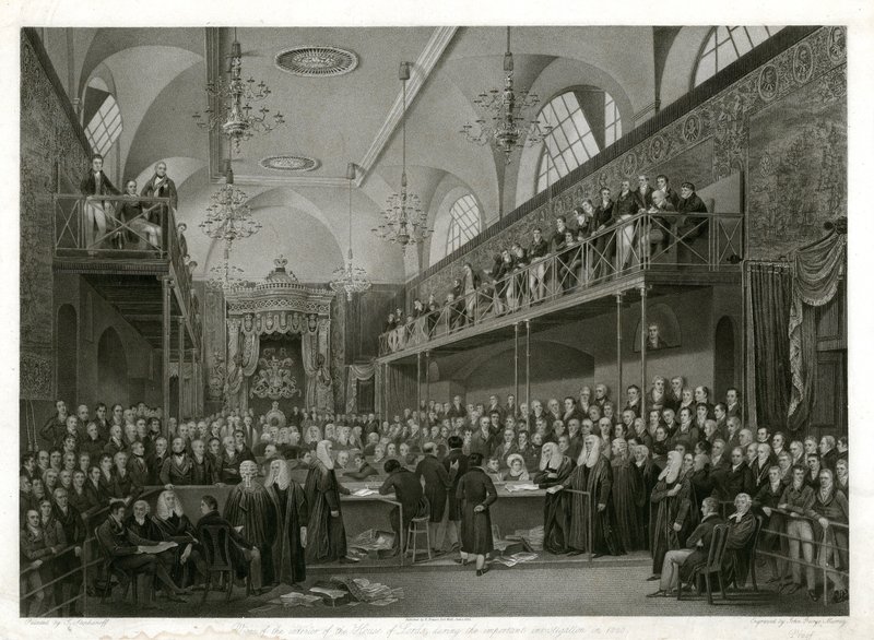 A Lordok Háza az 1820-as fontos nyomozás során alkotó: English School