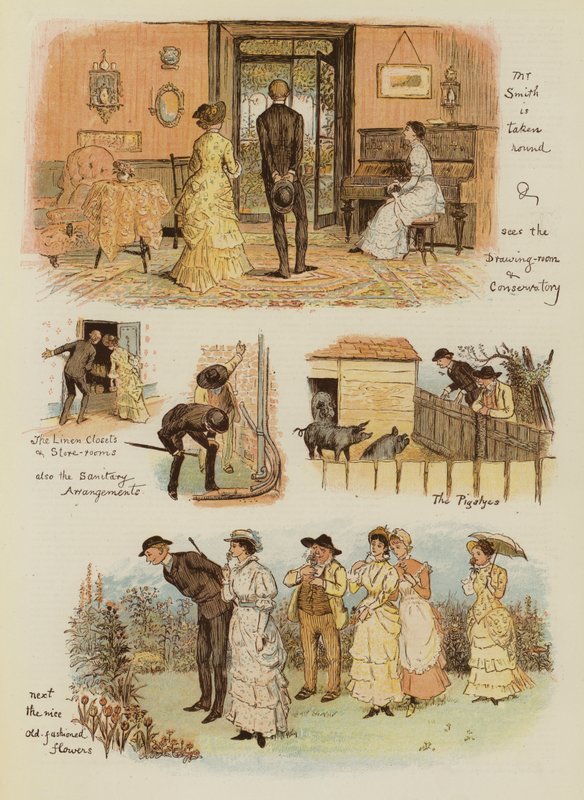 Hogyan vett Tankerville Smith egy vidéki kunyhót (chromolitho) alkotó: English School