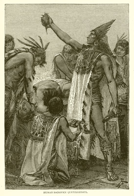 Emberáldozat Quetzalcoatl alkotó: English School