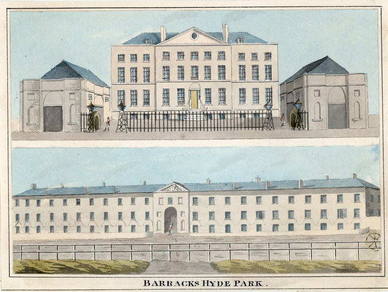 Hyde Park Barracks, London (wc papíron) alkotó: English School