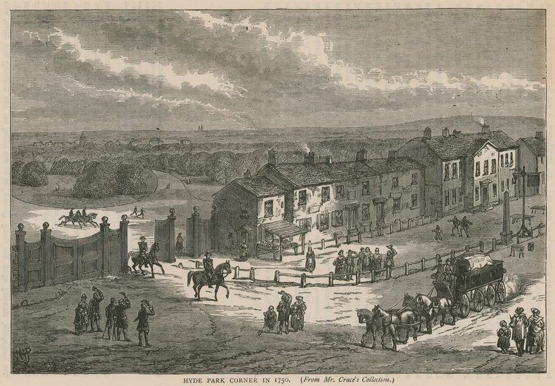 A Hyde Park Corner 1750-ben alkotó: English School