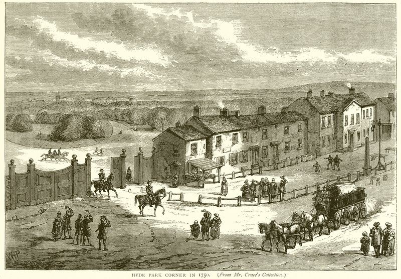 A Hyde Park Corner 1750-ben alkotó: English School