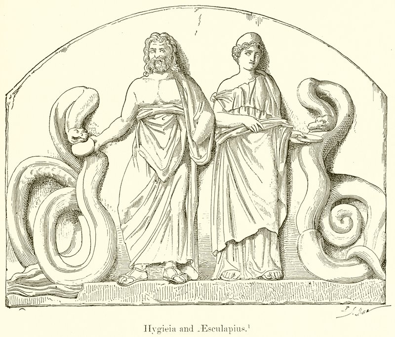 Hygieia és Aesculapius alkotó: English School