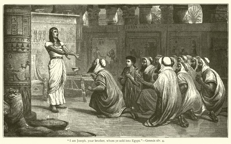 "Én József vagyok, a ti testvéretek, akit eladtatok Egyiptomba", 1Mózes, xlv, 4 (metszet) alkotó: English School