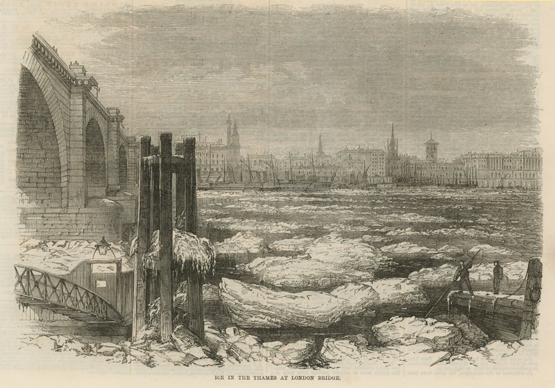Jég a Temzében a London Bridge-nél alkotó: English School